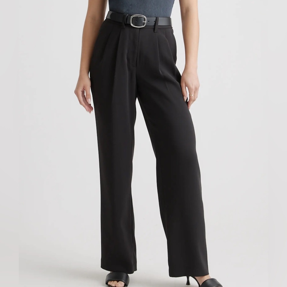 Quince Black Wide Leg Pants